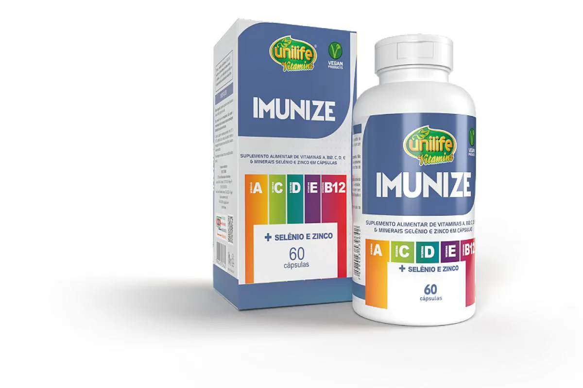 IMUNIZE - VITAMINAS A, C, D, E, B12 + SELêNIO E ZINCO - 60 CáPS