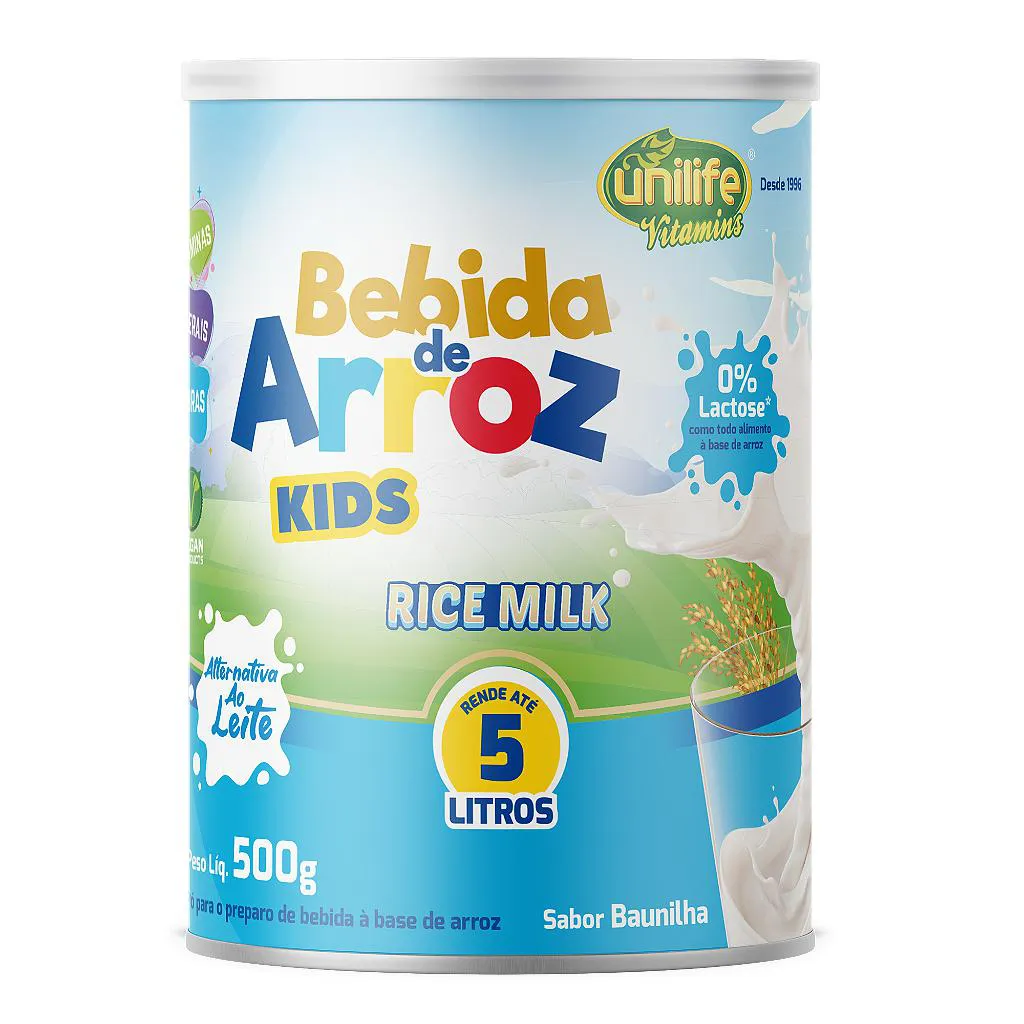 BEBIDA DE ARROZ KIDS SUPRAMIL -SEM LACTOSE- SABOR BAUNILHA 500 GR