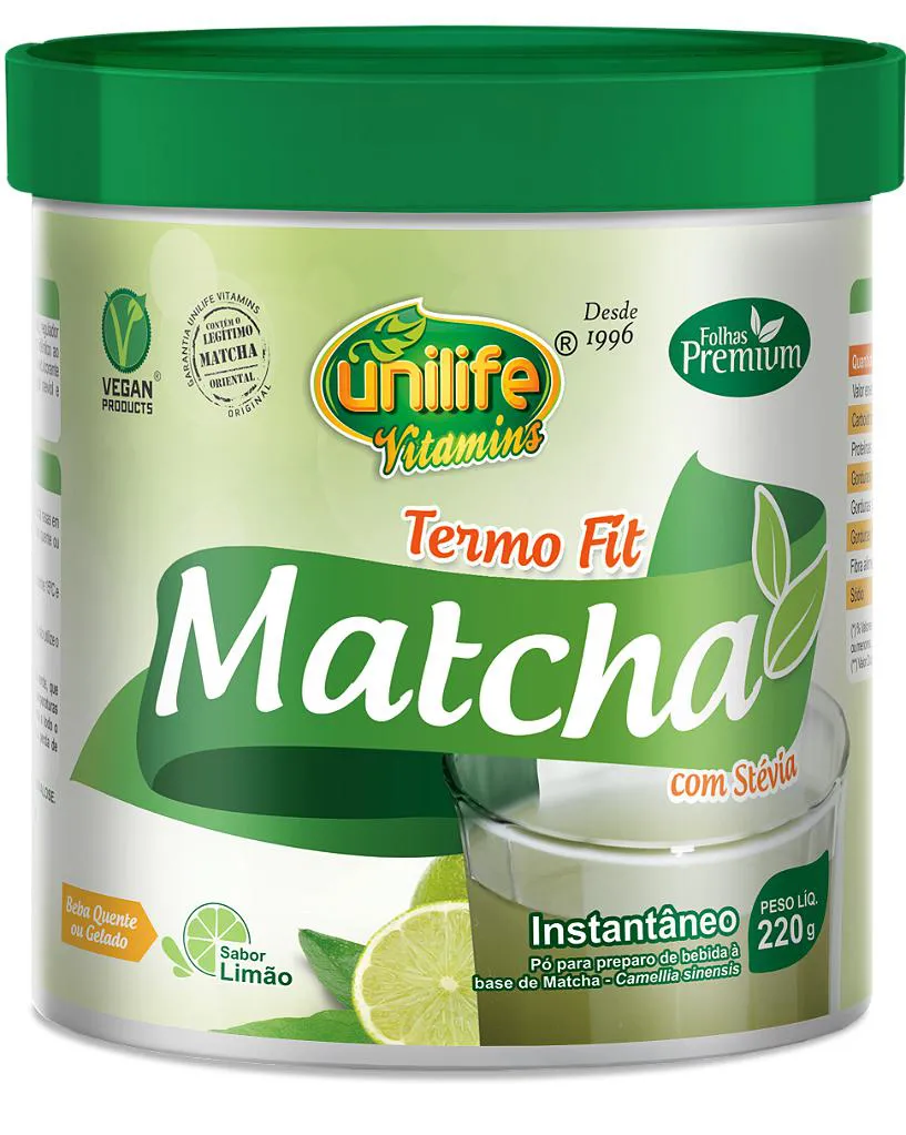 MATCHA TERMO FIT - CHá INSTANTâNEO - SABOR LIMãO