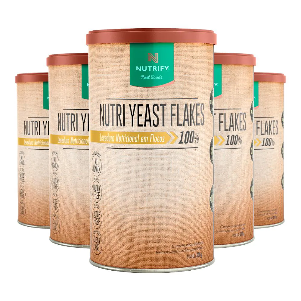 KIT 5 NUTRI YEAST FLAKES NUTRIFY 300G