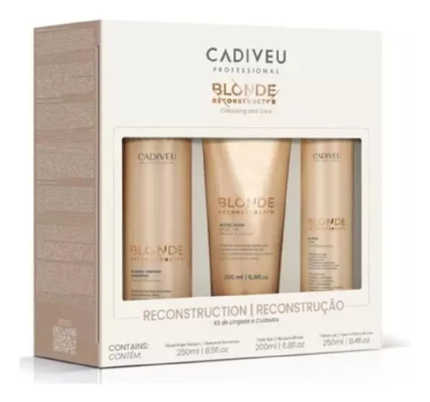 KIT CADIVEU BLONDE RECONSTRUCTOR LIMPEZA CUIDADO - 3 PRODUTO