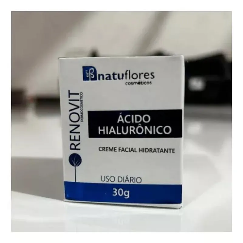 ÁCIDO HIALURôNICO CREME FACIAL HIDRATANTE RENOVIT 30G NATUFLORES