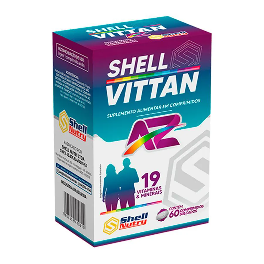 MULTIVITAMíNICO A A Z SHELL VITTAN COM 60 CáPSULAS SHELL NUTRY