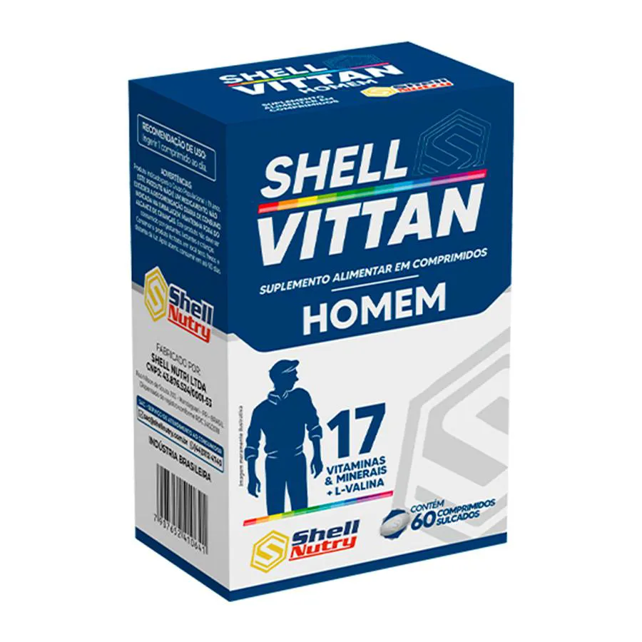 MULTIVITAMíNICO HOMEM SHELL VITTAN COM 60 CáPSULAS SHELL NUTRY