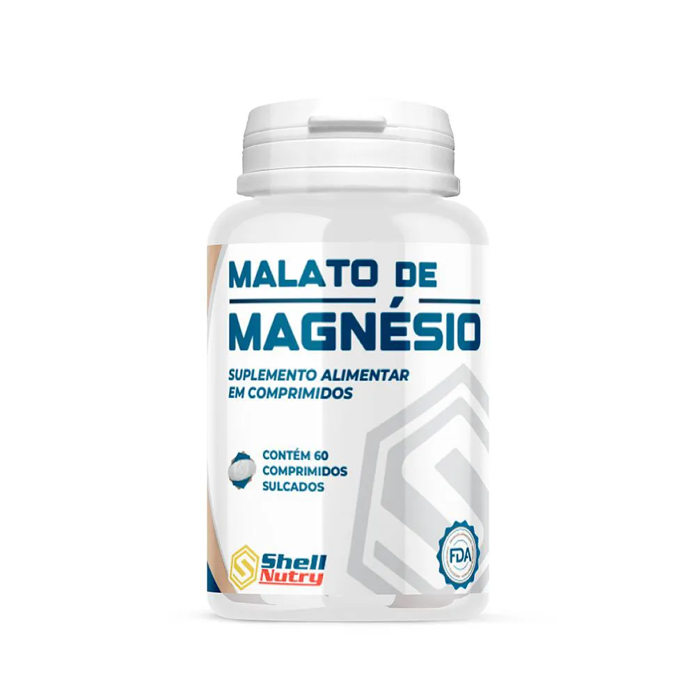 MALATO DE MAGNéSIO SUPLEMENTO ALIMENTAR COM 60 CáPSULAS SHELL NUTRY