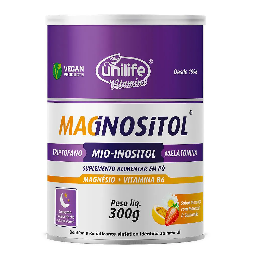 MAGNOSITOL -MAGNéSIO INOSITOL - SABOR MARACUJá COM MORANGO 300 G