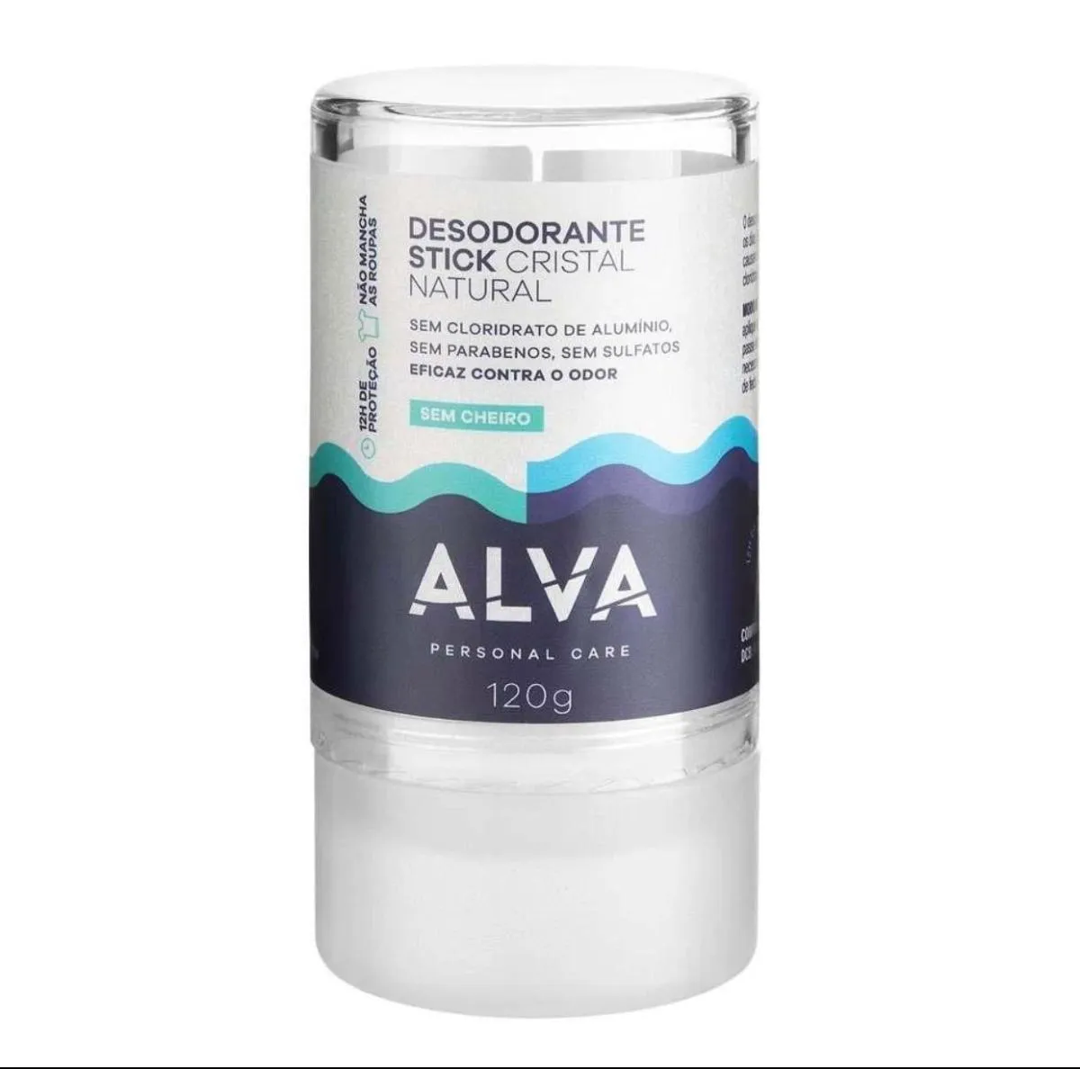 ALVA DESODORANTE CRISTAL SEM ALUMíNIO 120G 100% NATURAL