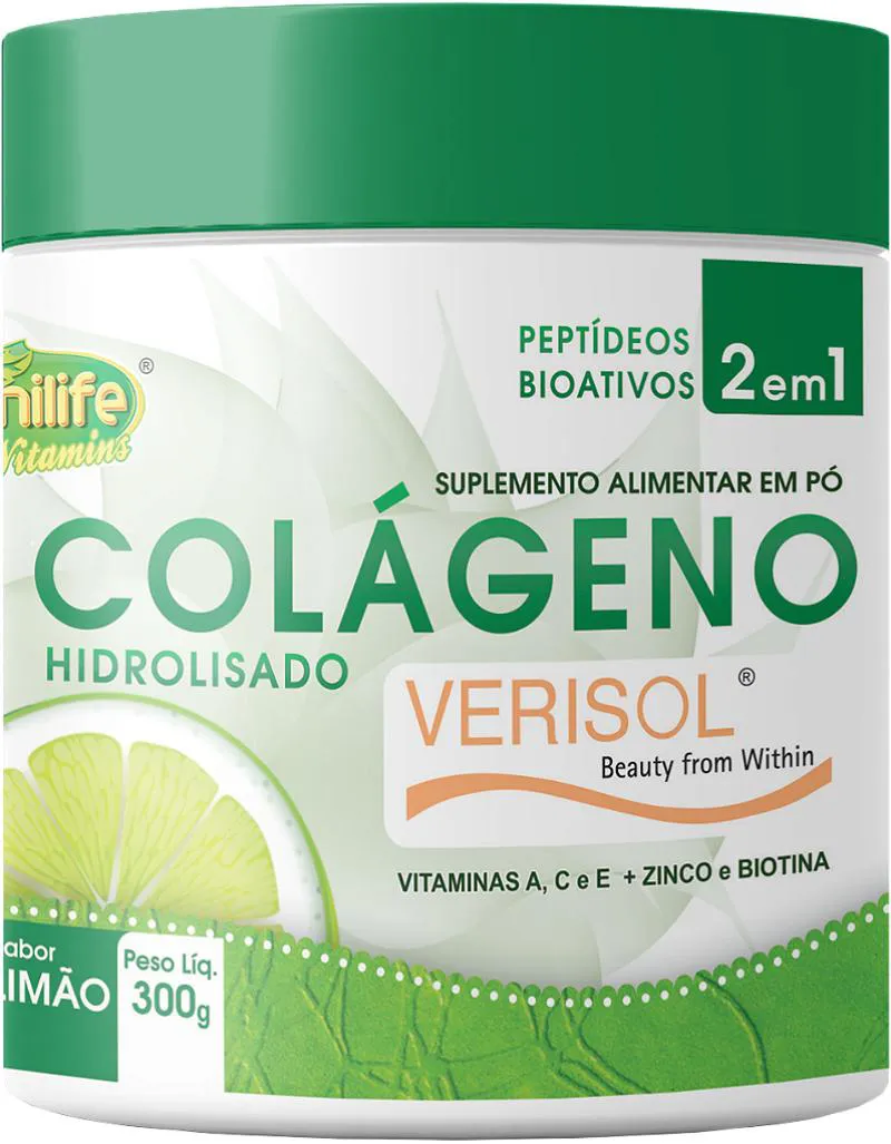COLáGENO HIDROLISADO EM Pó - VERISOL LIMãO 300 G