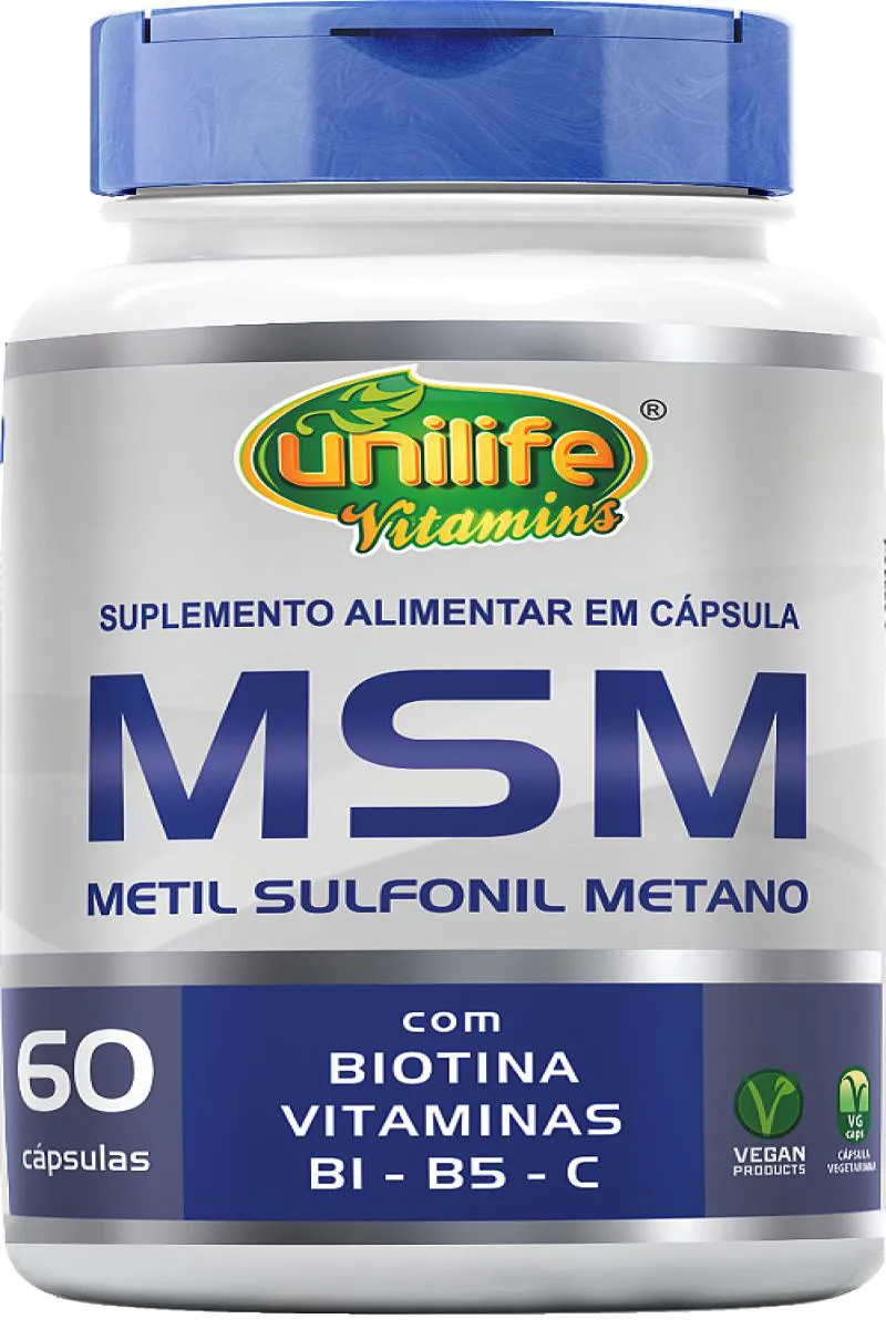 MSM - METIL SULFONIL METANO COM BIOTINA + VITAMINAS - 60 CáPS