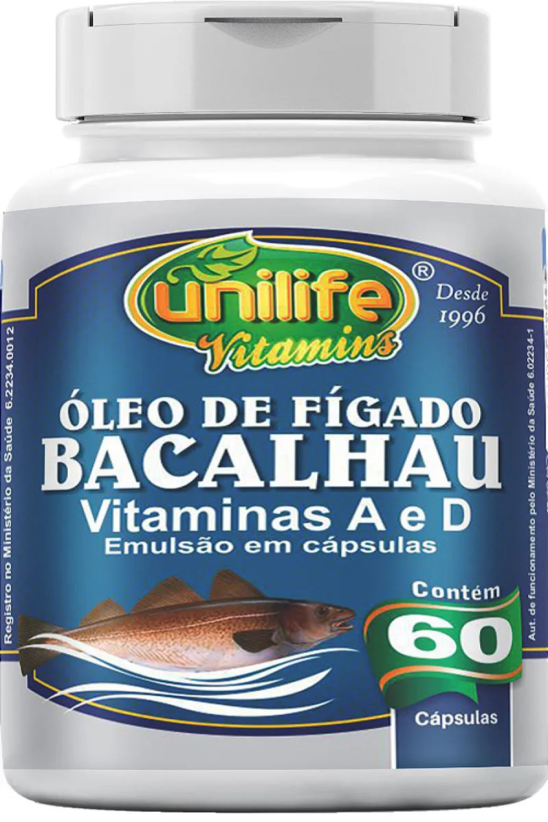 ÓLEO DE FíGADO DE BACALHAU - VITAMINAS A E D - 60 CáPS