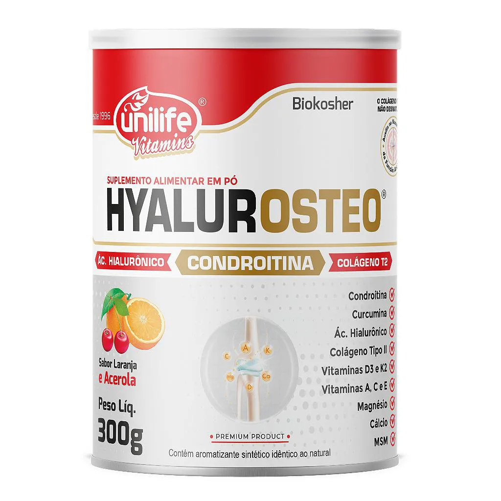 HYALUROSTEO + CONDROITINA SOLúVEL/SABOR LAR/ ACER. 300 G