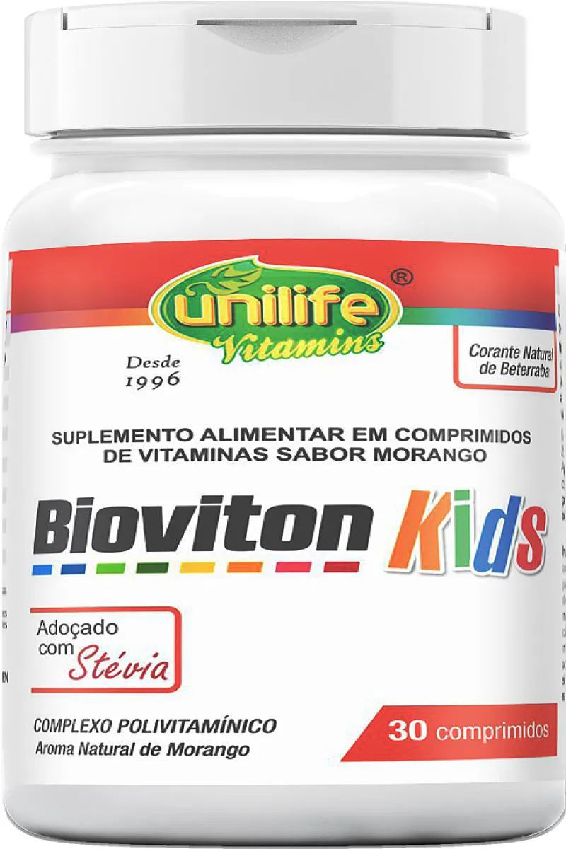 BIOVITON KIDS - SABOR MORANGO - 30 COMPRIMIDOS