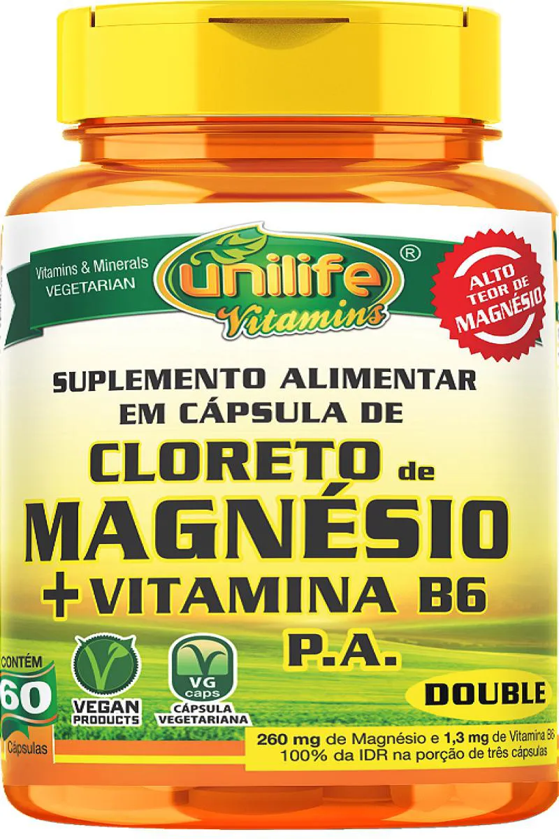 CLORETO DE MAGNéSIO P.A. COM VITAMINA B6 - 60 CáPS