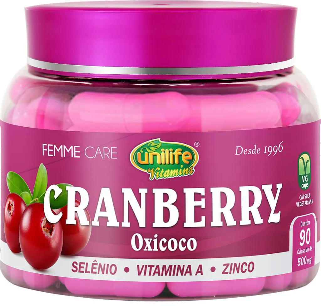 CRANBERRY COM SELêNIO, VITAMINA A E ZINCO - 90 CáPS - FEMME CARE