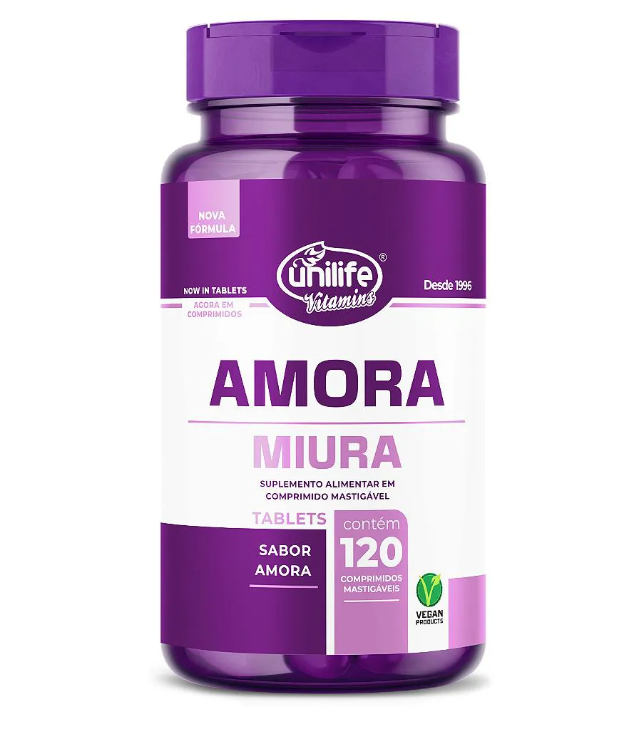 AMORA MASTIGáVEL + VITAMINAS E, D E B12- 120 COMPRIMíDOS **LANÇAMENTO
