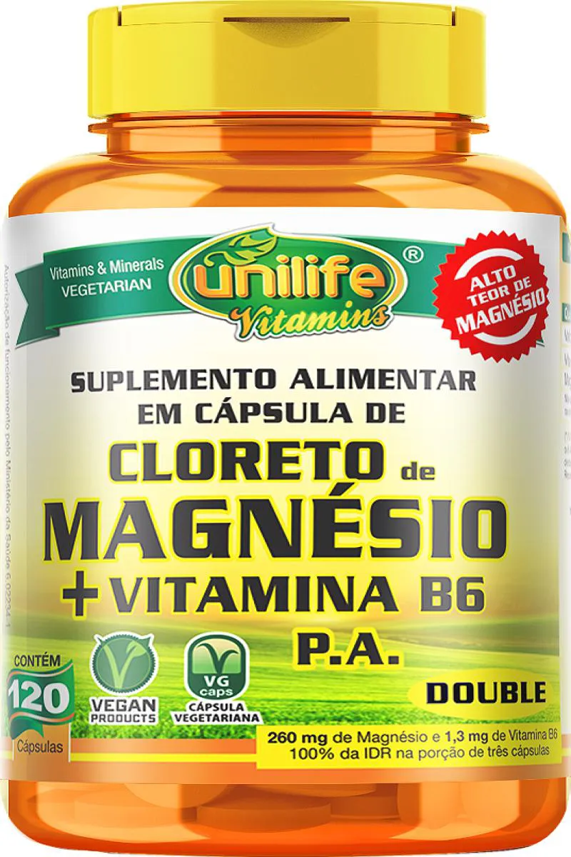 CLORETO DE MAGNéSIO P.A. COM VITAMINA B6 - 120 CáPS