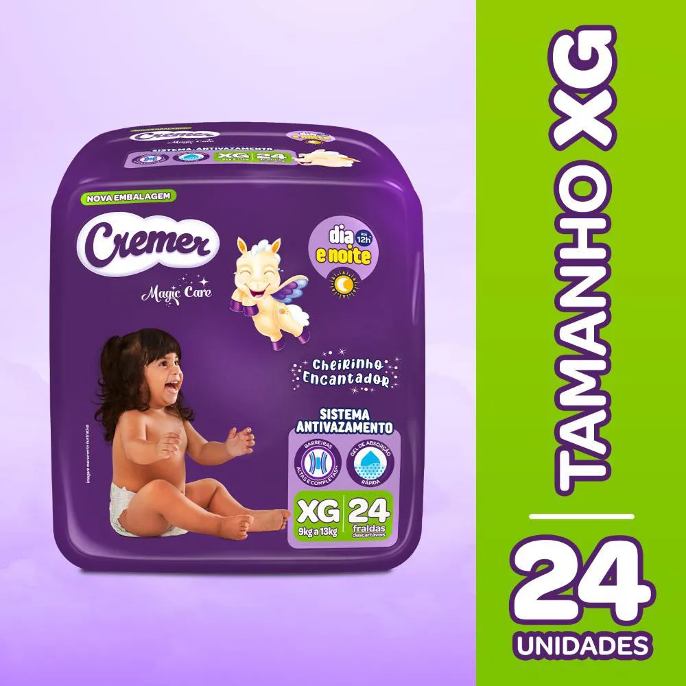 FRALDA CREMER ECONôMICA XG 24 UNIDADES