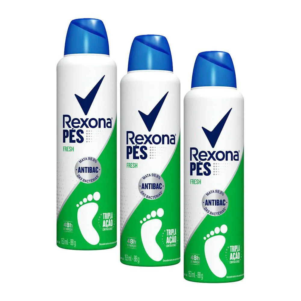 KIT 3 DESODORANTES AEROSOL REXONA EFFICIENT PéS FRESH 153ML