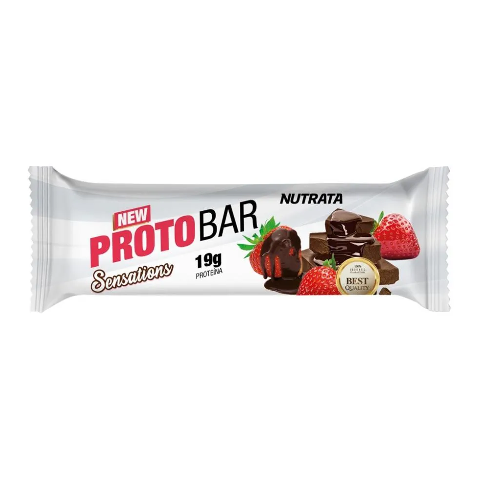 PROTOBAR (70G) - SABOR: CHOCOLATE MEIO AMARGO C/ RECHEIO DE MORANGO