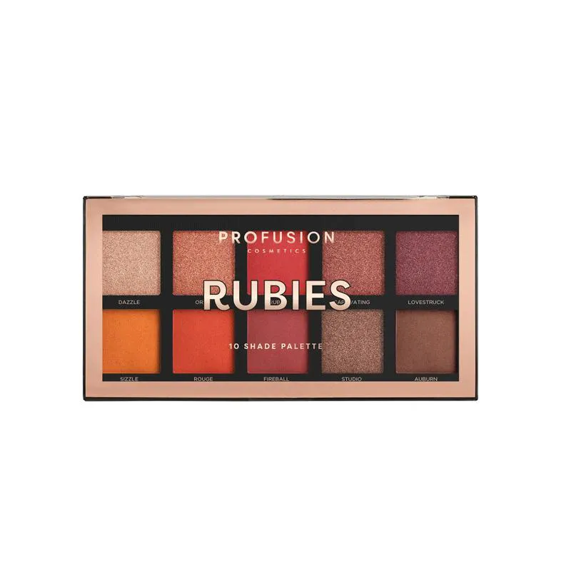 PALETA DE SOMBRAS PROFUSION RUBIES 10 CORES