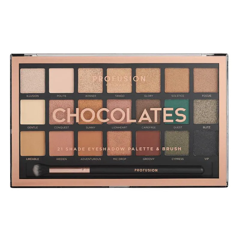PALETA DE SOMBRAS PROFUSION CHOCOLATES 21 CORES