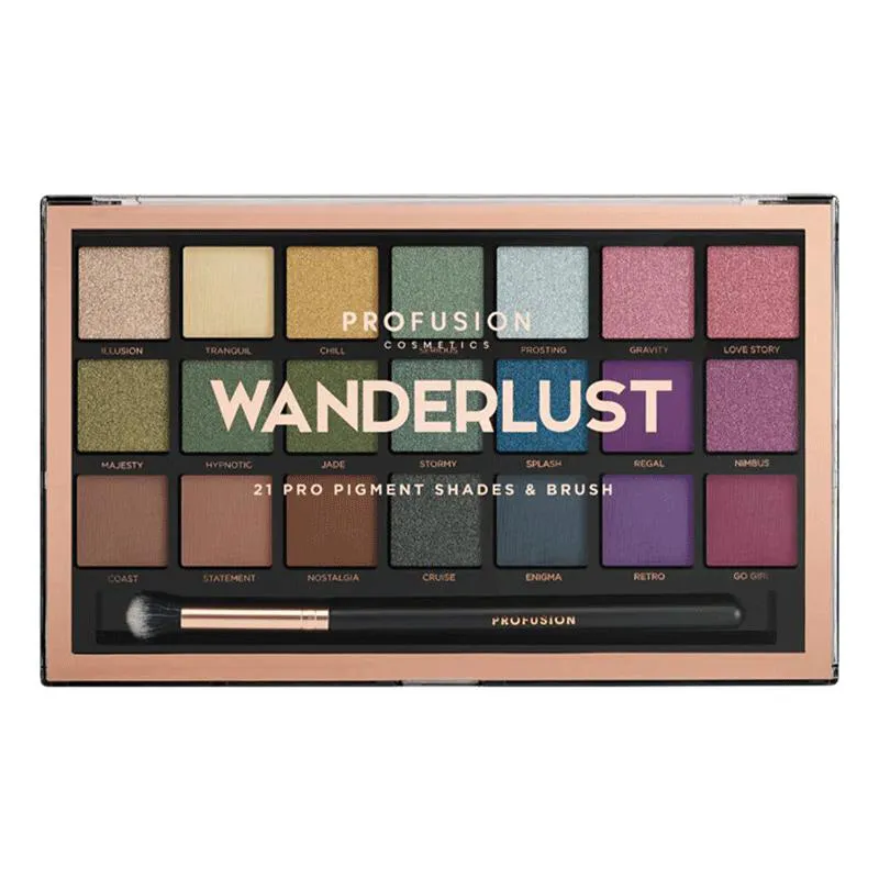 PALETA DE SOMBRAS PROFUSION WANDERLUST 21 CORES