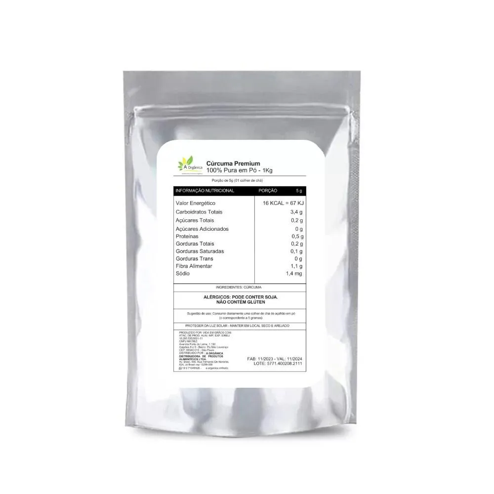 CúRCUMA PURA EM Pó  PREMIUM (AçAFRãO DA TERRA) 1KG