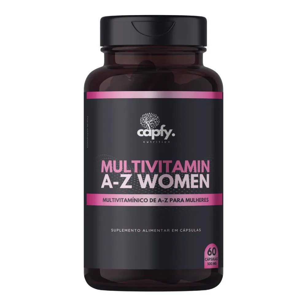 MULTIVITAMíNICO AZ MULHER COMPLETO COM 13 VITAMINAS E 9 MINERAIS 60 CáPSULAS 500MG PREMIUM CAPFY. NUTRITION