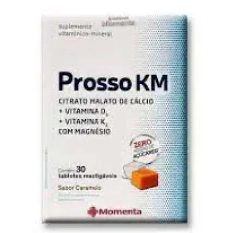 PROSSO KM - SUPLEMENTO DE VITAMINAS E MINERAIS SABOR CARAMELO C/30 CP TABLETES MAST