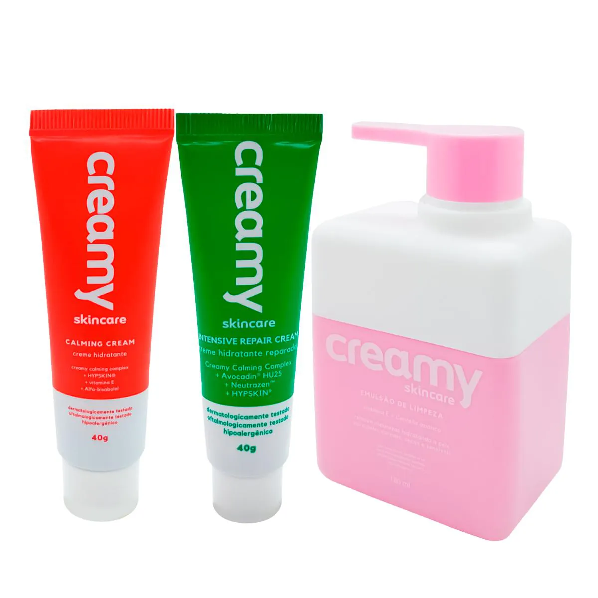 CREAMY KIT EMULSãO DE LIMPEZA + INTENSIVE REPAIR CREAM + CALMING CREAM