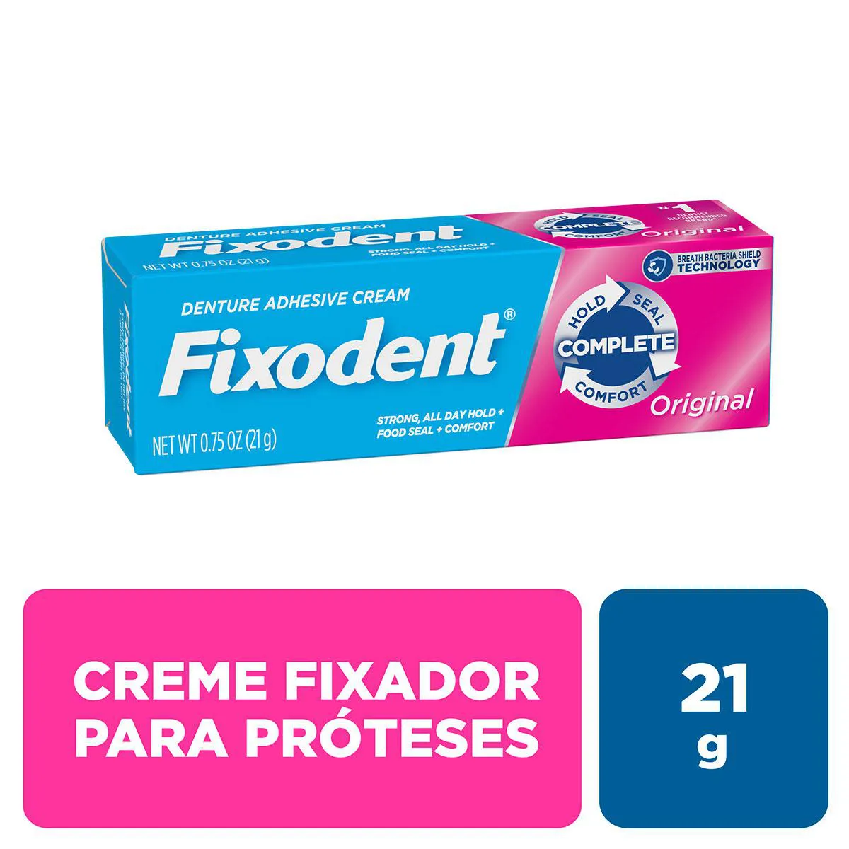 Creme Fixador de Dentadura Fixodent Original com 21g