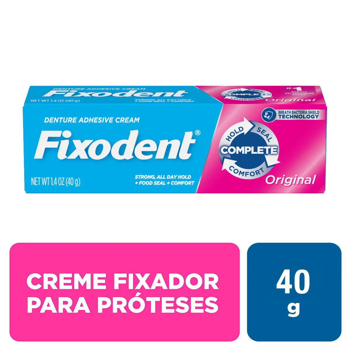 Creme Fixador de Dentadura Fixodent Original com 39g