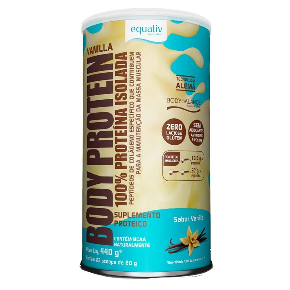 EQUALIV BODY PROTEIN - SABOR VANILLA COM 440 G