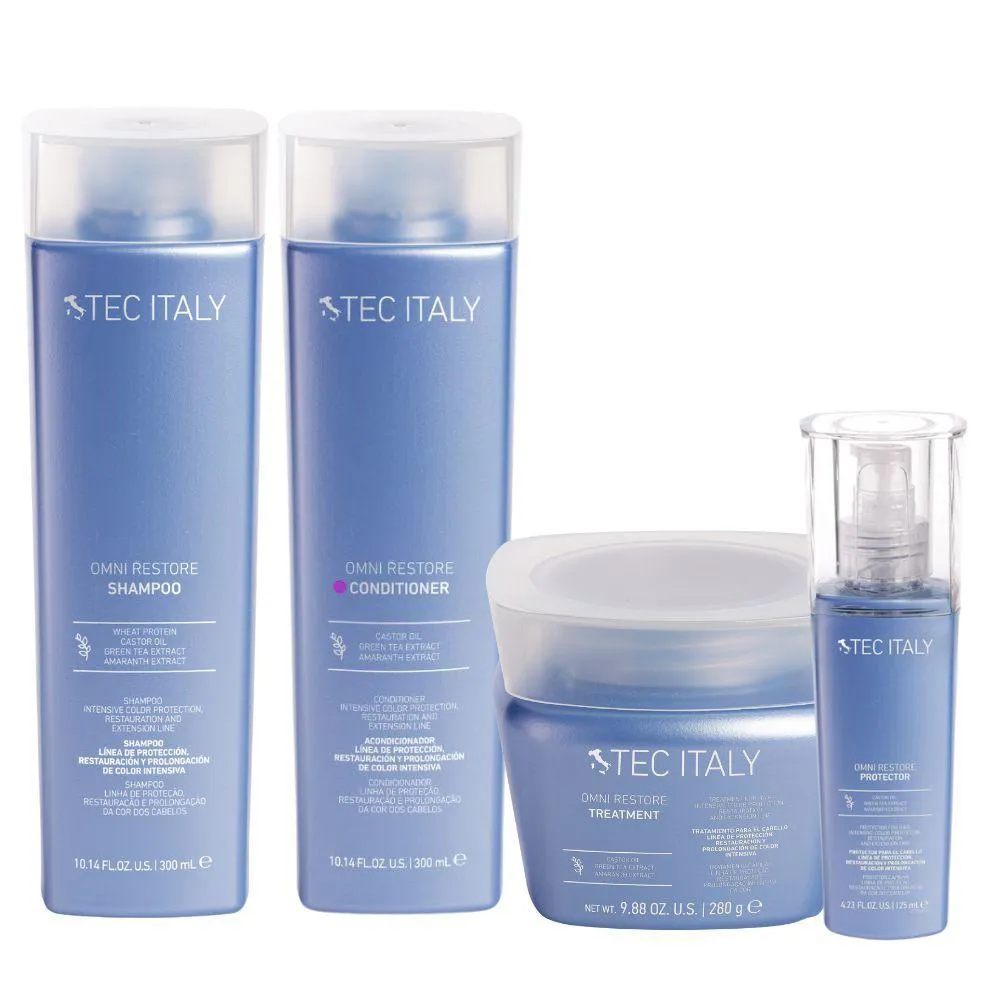 TEC ITALY OMNI RESTORE SHAMPOO + CONDICIONADOR 300ML + MáSCARA 280G + LEAVE-IN 125ML