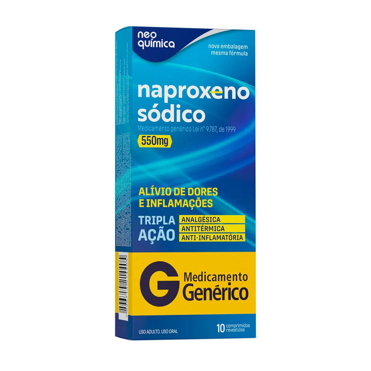 Naproxeno Sódico 550mg 10 comprimidos - Neo Química - Genérico | Drogasil