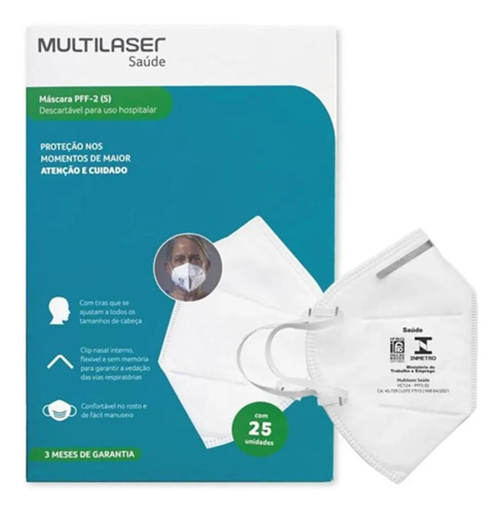 MASCARA DE PROTEçAO INDIVIDUAL PFF-2 HC124 MULTILASER