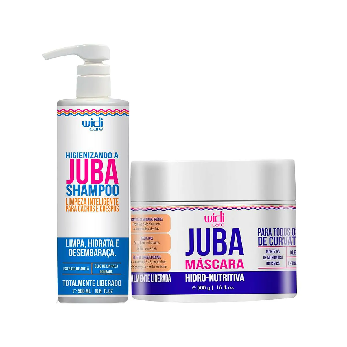 KIT JUBA SHAMPOO 500ML E MáSCARA 500ML - WIDI CARE