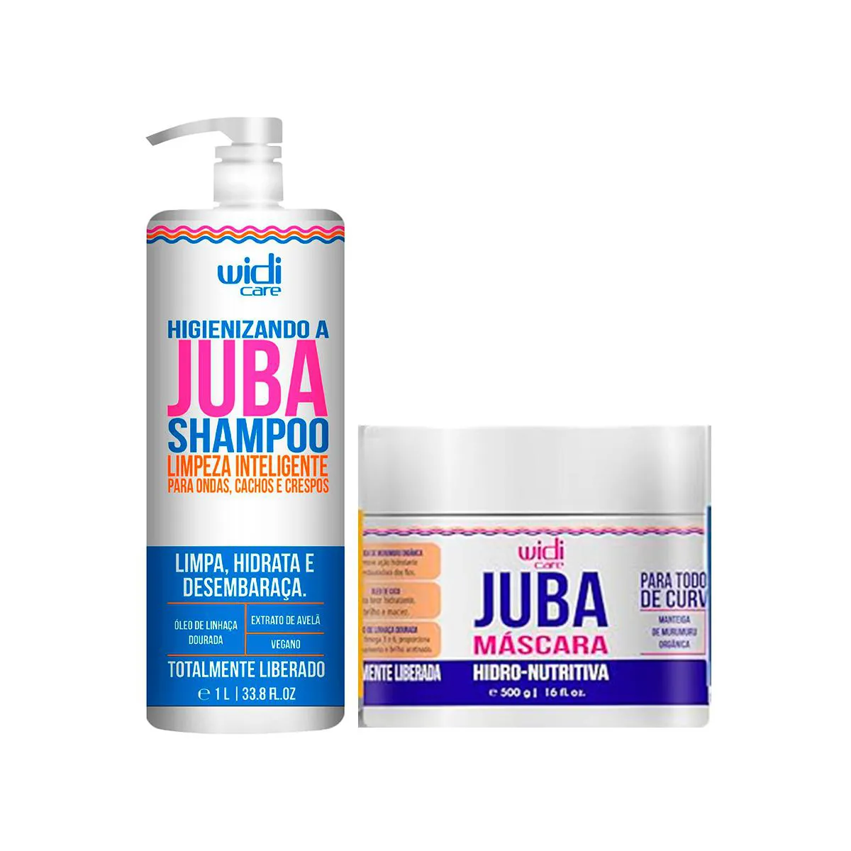 KIT JUBA SHAMPOO 1L E MáSCARA 500ML - WIDI CARE