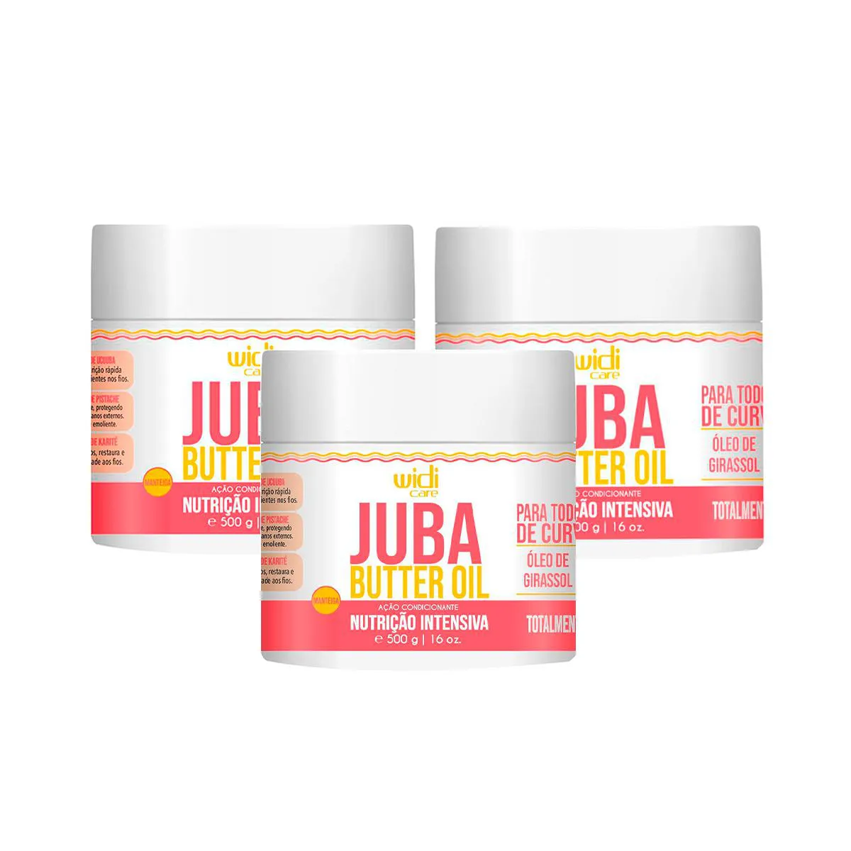 KIT 3 JUBA BUTTER OIL TRATAMENTO CAPILAR 500G - WIDI CARE