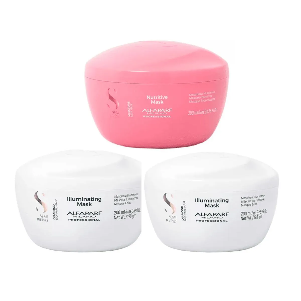 KIT CRONOGRAMA CAPILAR HOME SEMI DI LINO DIAMOND E MOISTURE - ALFAPARF