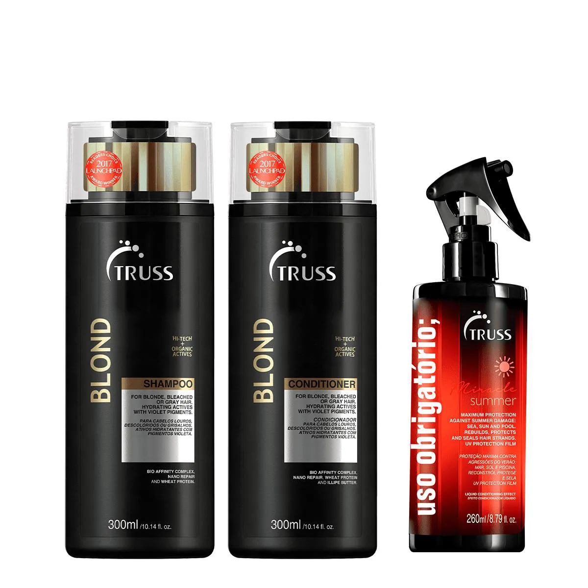 KIT BLOND SHAMPOO + CONDICIONADOR E USO OBRIGATóRIO MIRACLE SUMMER - TRUSS