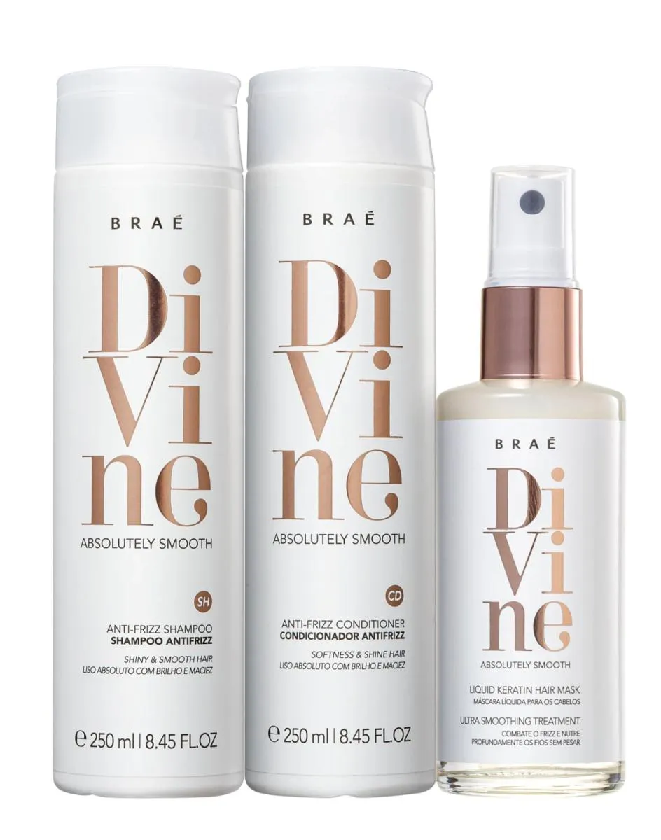 BRAE DIVINE SHAMPOO 250ML + CONDICIONADOR 250ML + MASCARA LIQUIDA 60M
