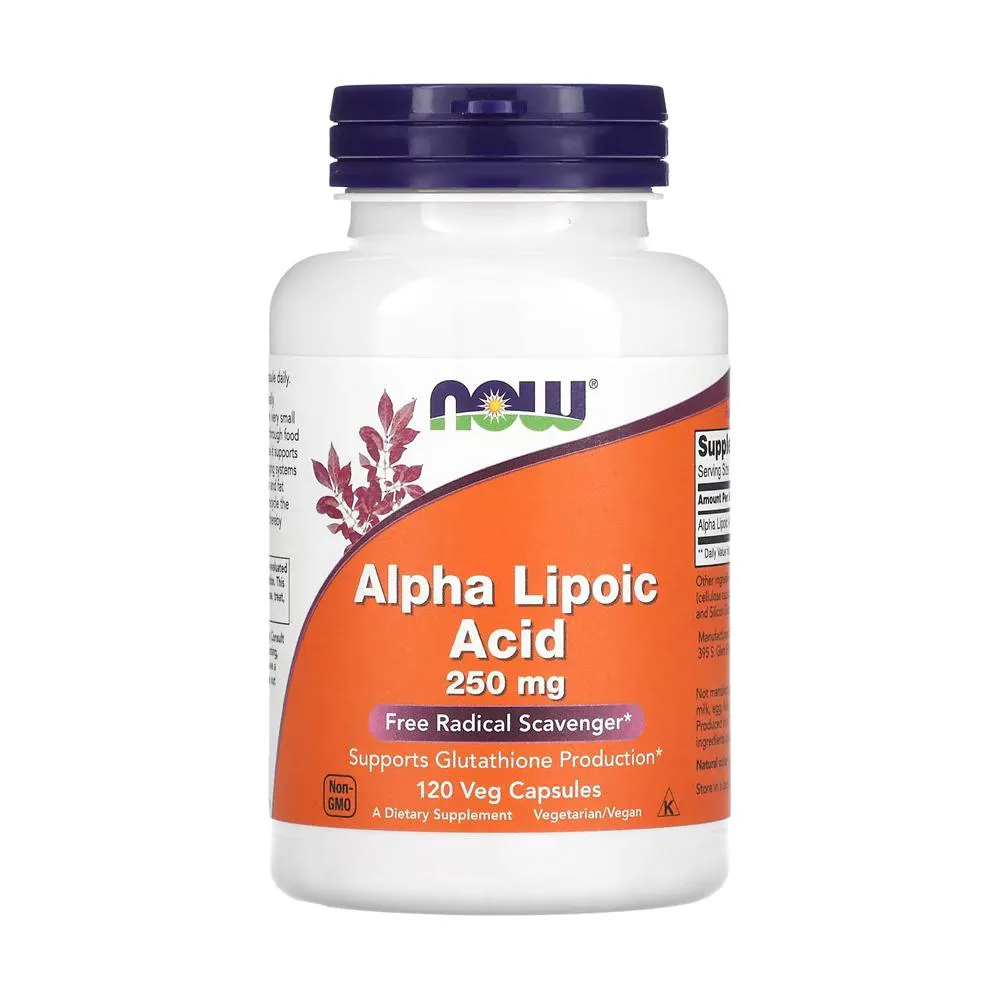 ÁCIDO ALFA LIPóICO 250MG NOW FOODS 120CáPSULAS IMPORTADO