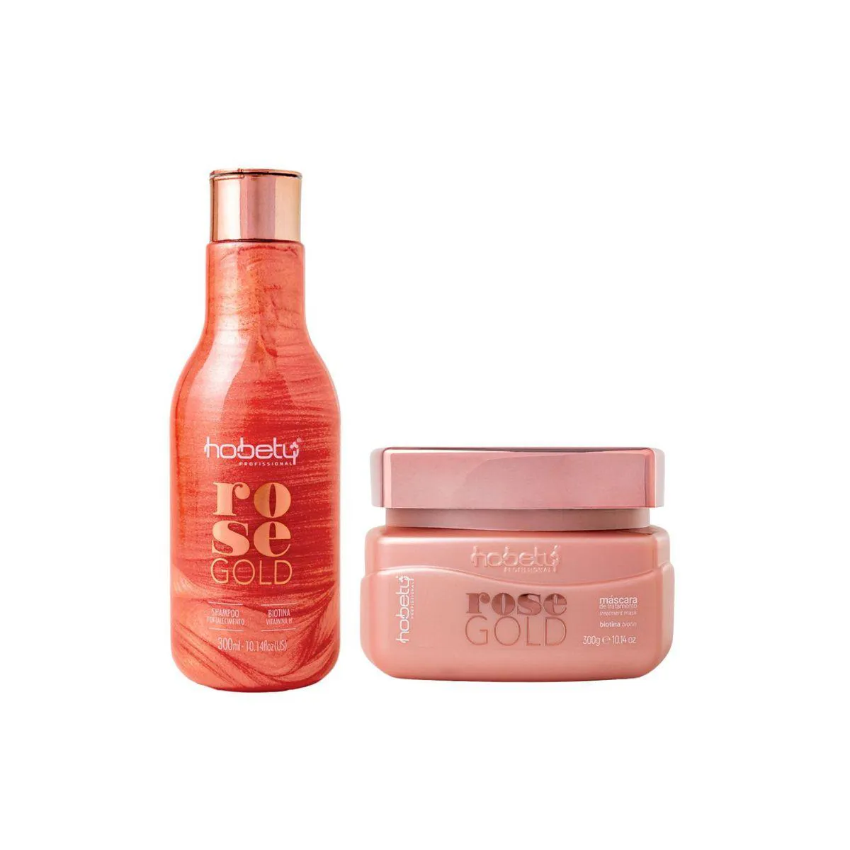 KIT ROSE GOLD HOBETY SHAMPOO 300ML+MASCARA 300G