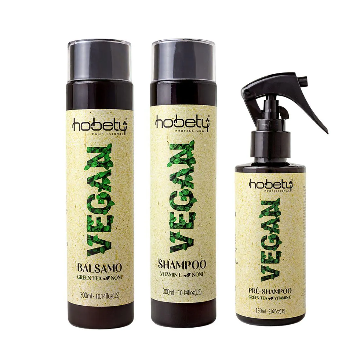 KIT VEGANO HOBETY SHAMPOO 300ML+BALSAMO 300ML+PRé-SHAMPOO 150ML