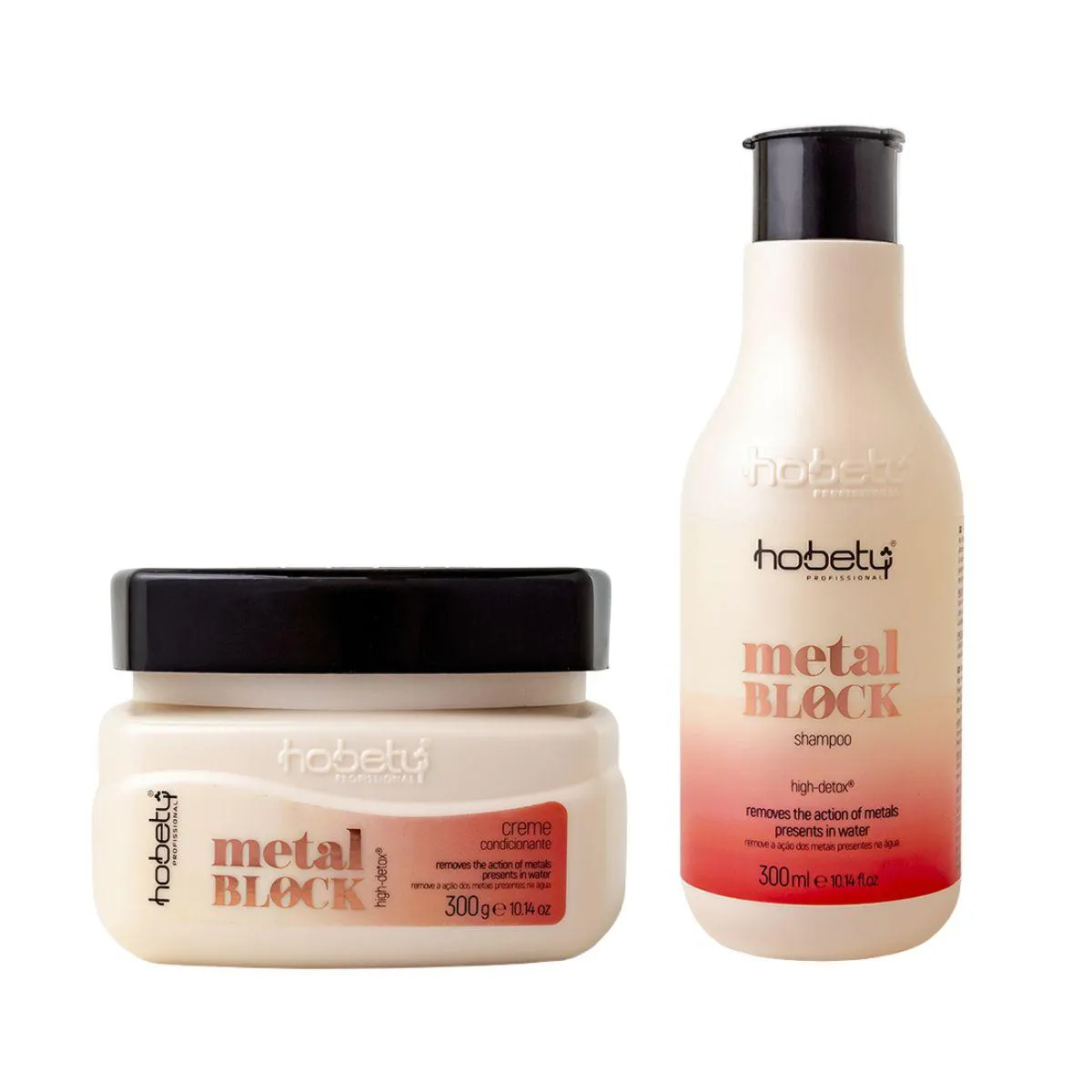 KIT METAL BLOCK DETOX HOBETY SHAMPOO 300ML+MáSCARA 300G