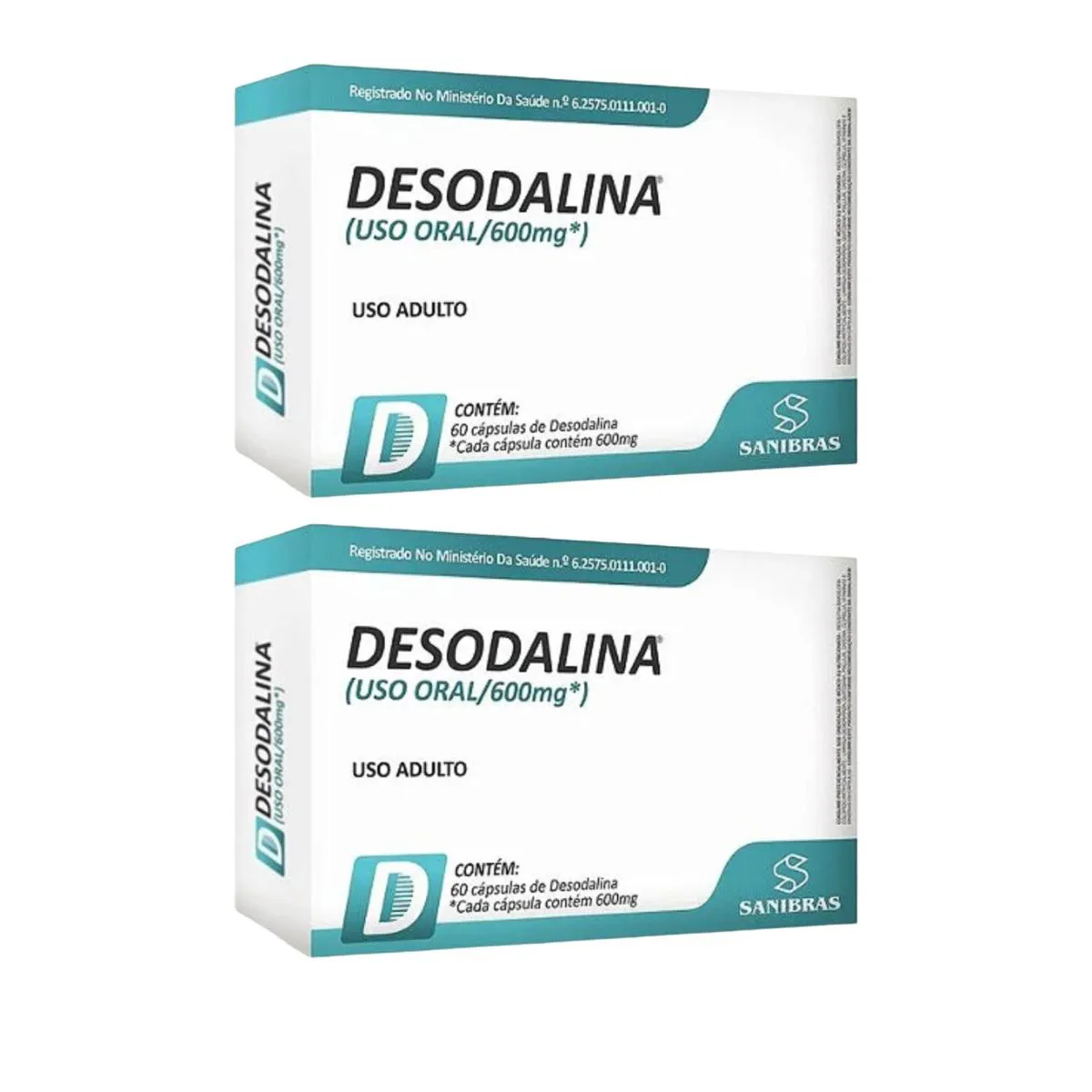 KIT C2 DESODALINA 600MG SUPLEMENTO ALIMENTAR - SANIBRAS