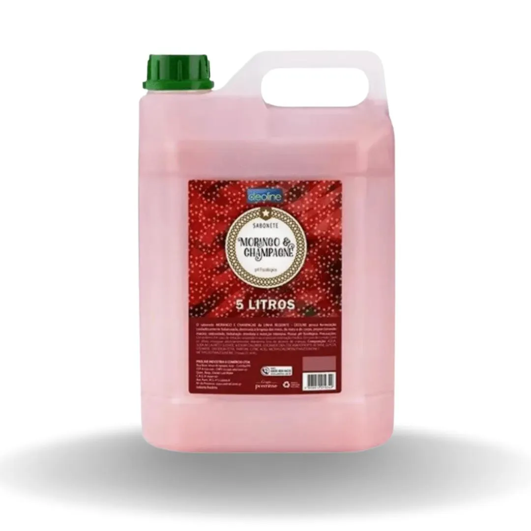SABONETE LíQUIDO MãOS, ROSTO E CORPO 5L MORANGO – DEOLINE