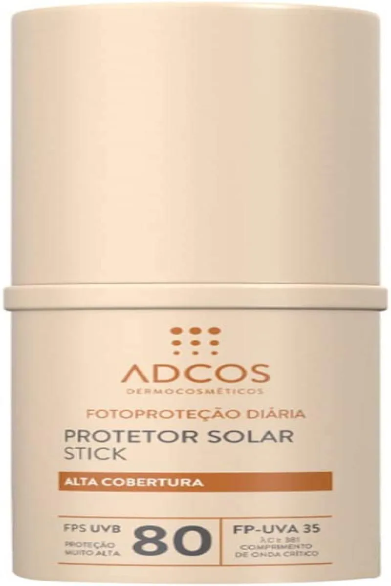 Protetor Solar Facial Stick Fps80 Adcos Peach 17G 