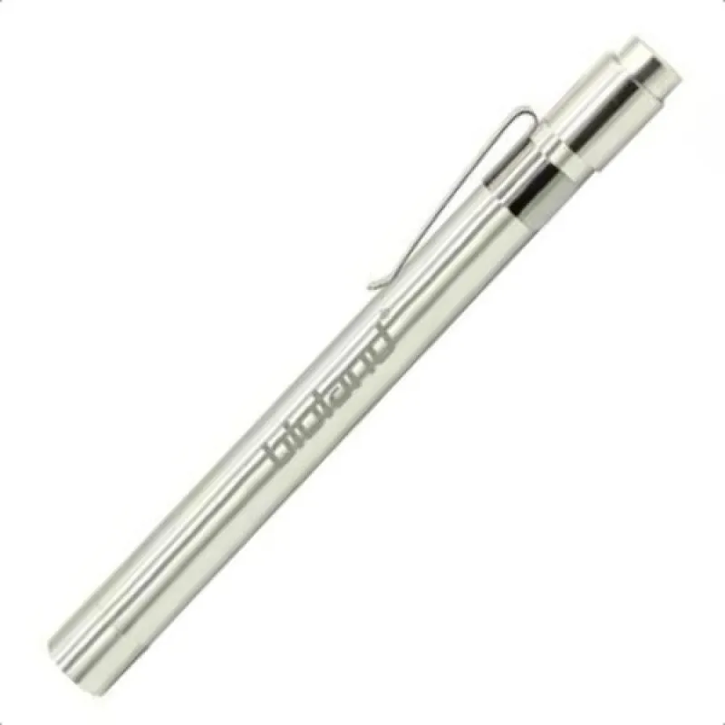 LANTERNA CLíNICA LED LUZ BRANCA TIPO CANETA BIOLAND COR PRATA